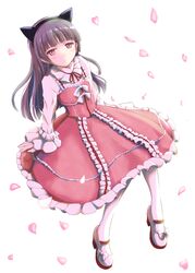  1girl animal_ears black_hair cat_ears dress frills gokou_ruri herunin highres lolita_fashion long_hair ore_no_imouto_ga_konna_ni_kawaii_wake_ga_nai red_eyes 