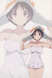 1girl absurdres chuunibyou_demo_koi_ga_shitai! highres mole official_art scan summer_hat swimsuit tagme tsuyuri_kumin 