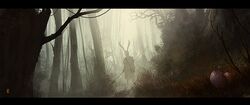  animal_ears bush donmalo easter_bunny forest letterboxed nature original polearm pouch rabbit_ears solo tree weapon 