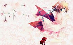  :d animal_ears blue_eyes cat_ears fang highres japanese_clothes kimono open_mouth pink sakurazawa_izumi smile socks tagme wallpaper 
