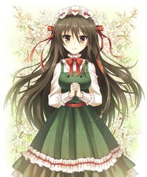  1girl brown_eyes brown_hair highres long_hair mauve original solo 