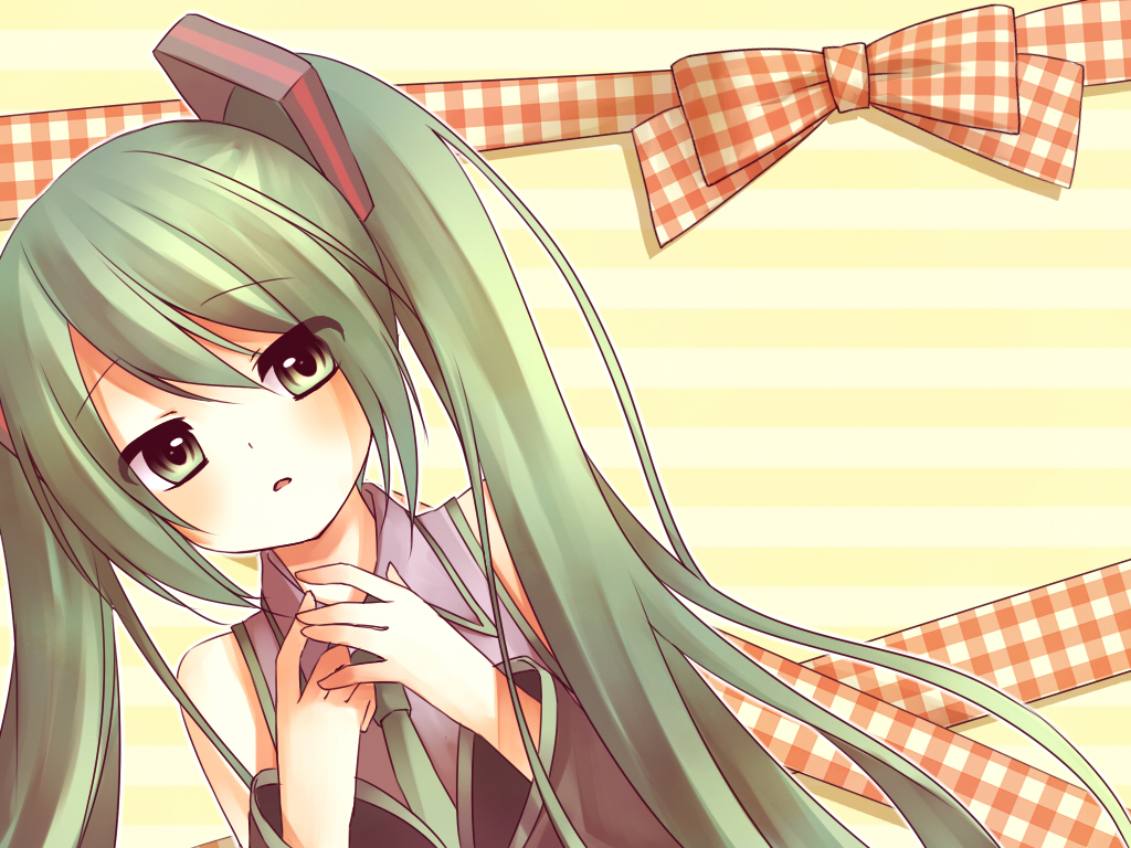 1girl amane_kurumi bad_hands detached_sleeves hatsune_miku long_hair necktie solo twintails very_long_hair vocaloid