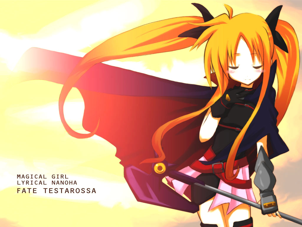 fate_testarossa long_hair skirt twintails wallpaper