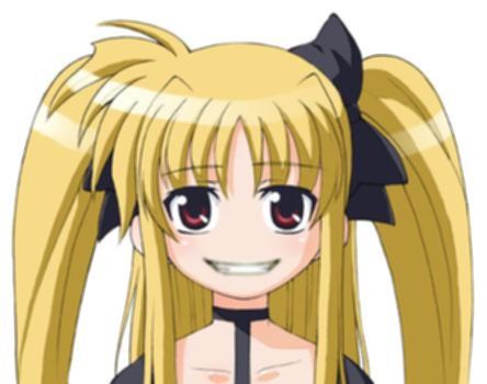 blush fate_testarossa long_hair lowres mahou_shoujo_lyrical_nanoha mahou_shoujo_lyrical_nanoha_a's smile twintails