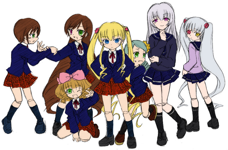 cute dolls girls maiden rozen school uniforms