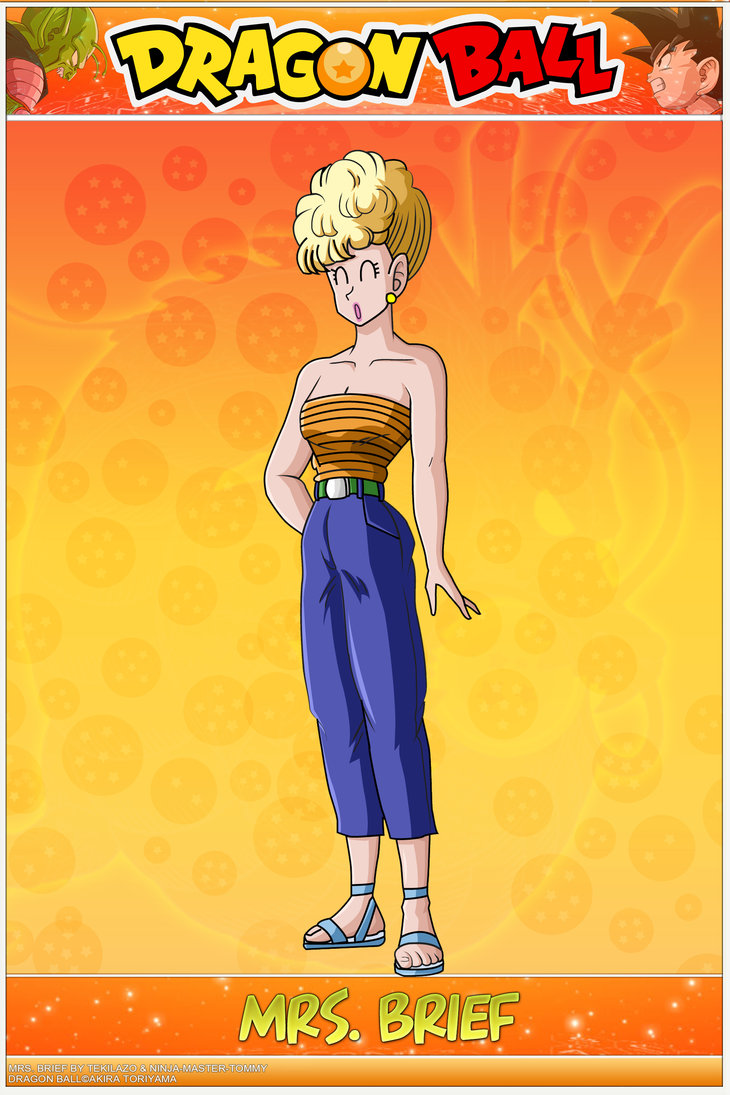 blonde_hair dragonball dragonball_z female flip-flops jeans mrs._briefs sandals