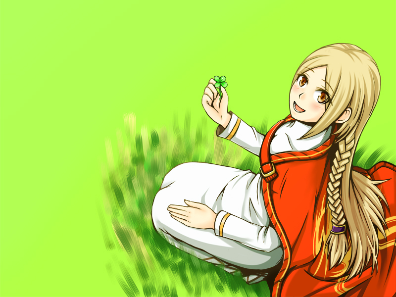 blonde_hair blush cape dress female final_fantasy final_fantasy_tactics grass long_hair looking_up open_mouth ovelia_atkascha rawza sitting solo yellow_eyes