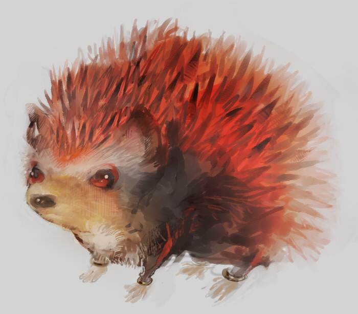animal aoki_(fumomo) hedgehog humor no_humans realistic red_eyes red_hair shadow_the_hedgehog sonic_the_hedgehog