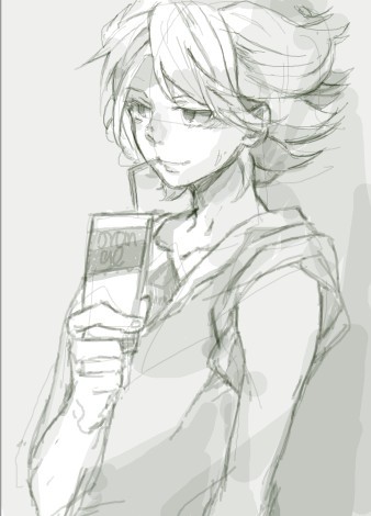 character_request dama_(akilay) inazuma_eleven_(series) lowres monochrome rough solo