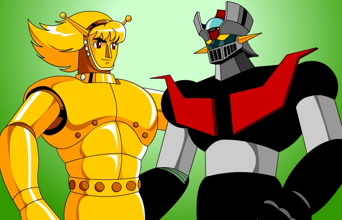 60s 70s alien antennae armor canopy cockpit friends giant gold magma_taishi magma_taishi_(character) mazinger_z mazinger_z_(mecha) mecha oldschool pilder robot science_fiction