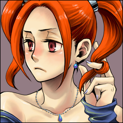 dragon_quest dragon_quest_viii earrings jessica_albert necklace red_eyes redhead twintails