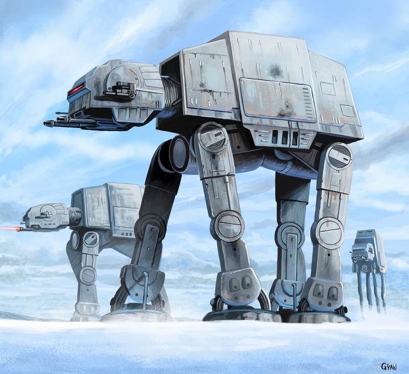 army at-at cannon clouds door energy_gun fleet galactic_empire gyan_(akenosuisei) hoth mecha mountain parody realistic science_fiction signature snow star_wars toy vehicle weapon
