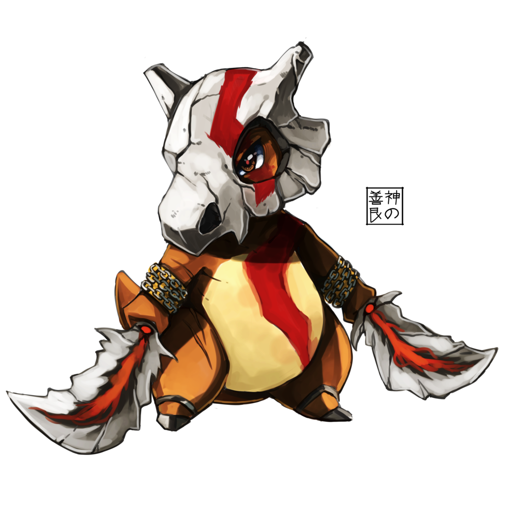 blade bodypaint bone chain cubone dual_wielding eudetenis god_of_war no_humans pokemon pokemon_(game)