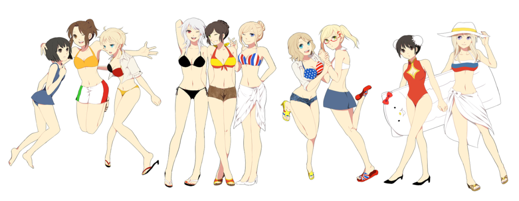 10girls america_(hetalia) aqua_eyes axis_powers_hetalia bad_id bangs bare_feet barefoot bikini black_hair blonde_hair blouse blue_eyes bob_cut brown_eyes brown_hair bun_cover china_(hetalia) denim denim_shorts feet france_(hetalia) genderswap germany_(hetalia) glasses green_eyes hair_bun hair_ornament hairclip hairpin halter halterneck hat high_heels hotpants japan_(hetalia) long_hair miniskirt multiple_girls northern_italy_(hetalia) one-piece_swimsuit ponytail prussia_(hetalia) purple_eyes red_eyes russia_(hetalia) sandals sarong school_swimsuit shinatty-chan shoes short_hair short_shorts shorts side-tie_bikini skirt soles spain_(hetalia) sports_bikini string_bikini striped sun_hat swimsuit teaco toes towel twintails united_kingdom_(hetalia) violet_eyes white_hair wink