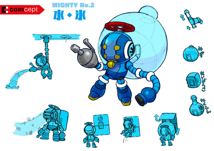 arm_cannon billy_backer concept_art kimoto_takenori mighty_no._9 robot solo weapon