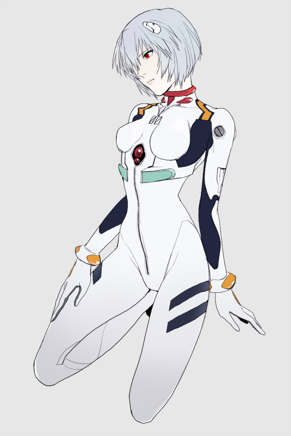 1girl ayanami_rei blue_hair komo_(sleepy) neon_genesis_evangelion plugsuit red_eyes short_hair solo