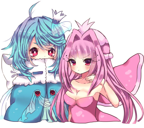 blue_hair crown jellicent lowres pink_hair pokemon