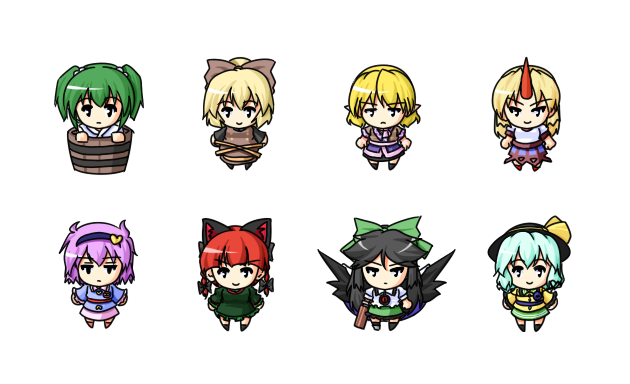 animal_ears bow braid bucket cat_ears chibi everyone hair_bow hairband hat horn horns hoshiguma_yuugi in_bucket in_container kaenbyou_rin kisume komeiji_koishi komeiji_satori kurodani_yamame mizuhashi_parsee multiple_girls nintendo parody pointy_ears pokemon reiuji_utsuho ribbon subterranean_animism touhou transparent_background twin_braids twintails urushi wings