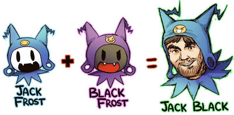 3boys atlus black_frost hat human jack_black jack_frost kataro megami_tensei persona real_life snowman tagme