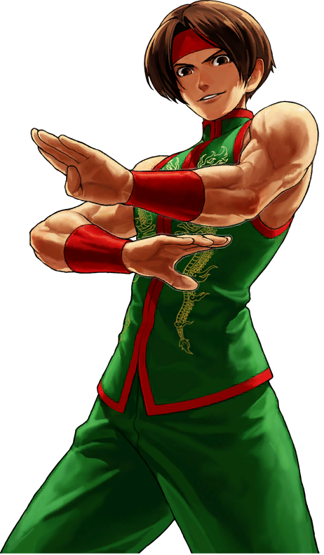 1boy brown_eyes brown_hair chinese_clothes headband king_of_fighters king_of_fighters_xii muscle official_art ogura_eisuke short_hair sie_kensou sleeveless snk solo wristband