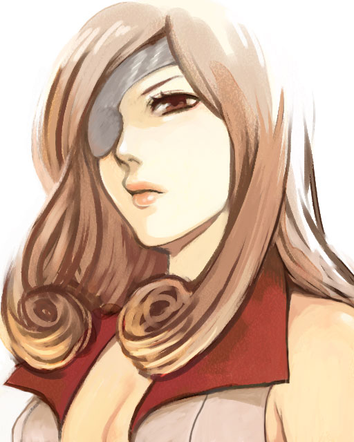 beatrix brown_eyes brown_hair eyepatch face final_fantasy final_fantasy_ix lips long_hair solo uboar