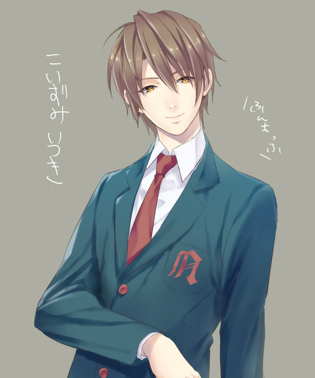 1boy brown_eyes brown_hair character_name koizumi_itsuki male necktie rokuro_(ryvius) school_uniform short_hair suzumiya_haruhi_no_yuuutsu