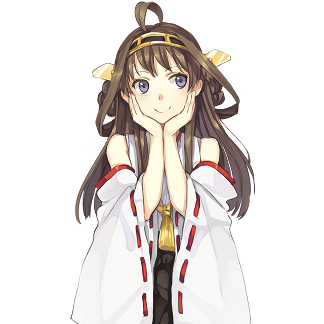 1girl ahoge black_eyes blush brown_hair detached_sleeves double_bun hairband hands_on_own_cheeks hands_on_own_face hao_(patinnko) japanese_clothes kantai_collection kongou_(kantai_collection) long_hair personification simple_background smile solo transparent_background wide_sleeves
