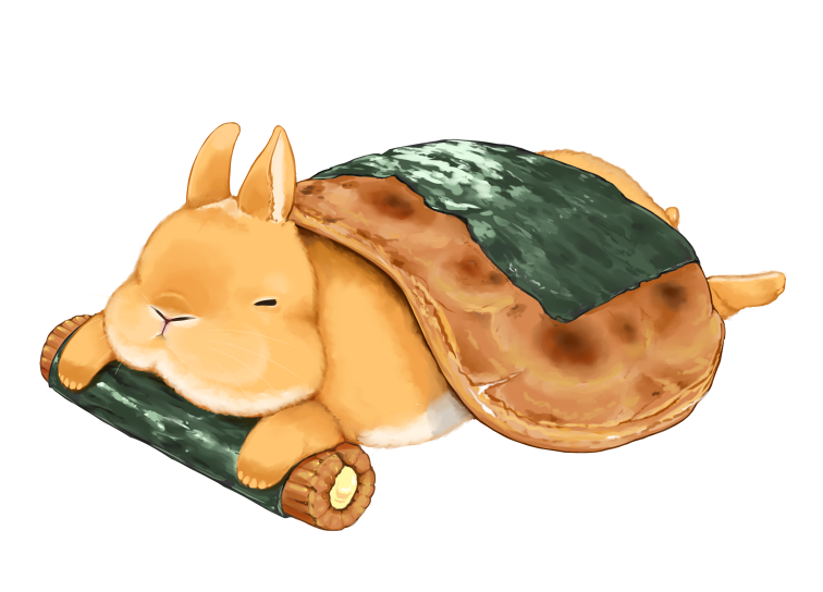 food no_humans original p-f_lilac pancake rabbit sleeping solo