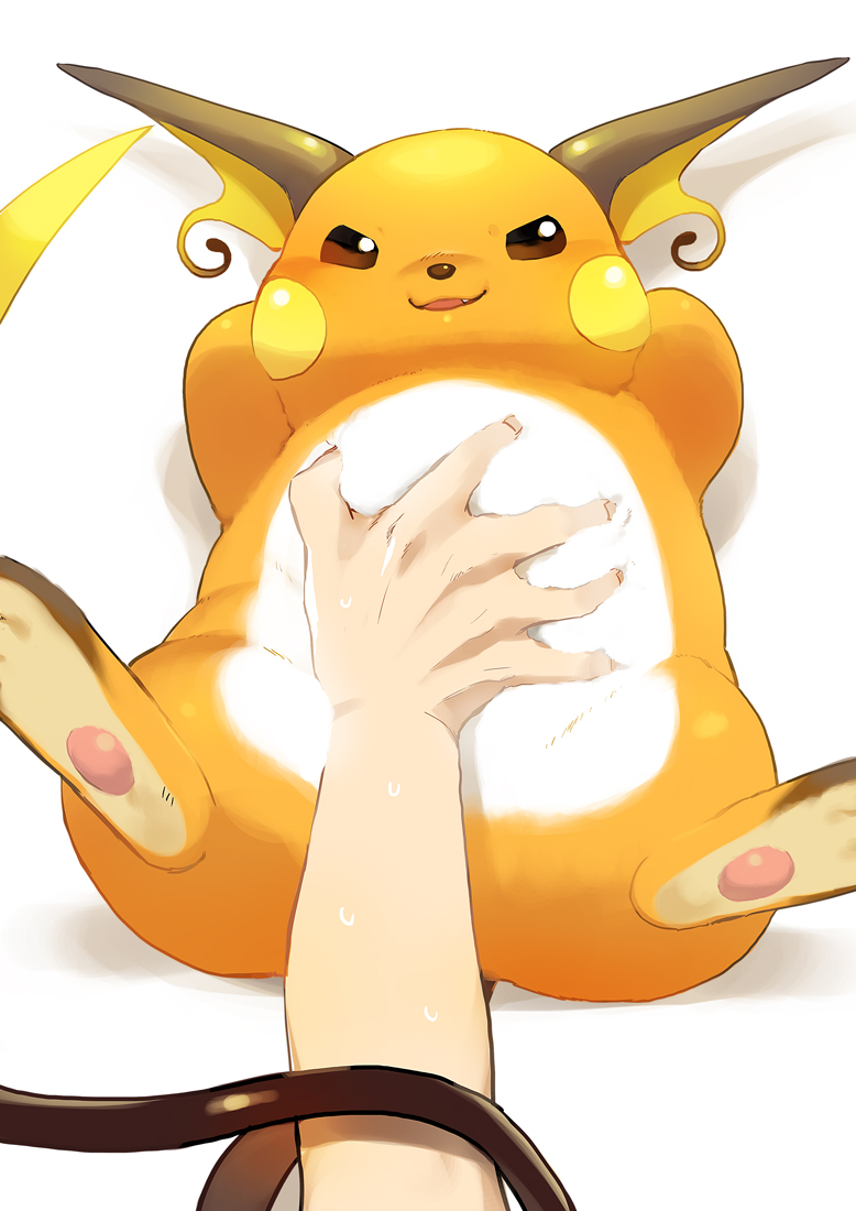 mochizuki_anko pokemon pokemon_(creature) raichu rubbing smirk sweat