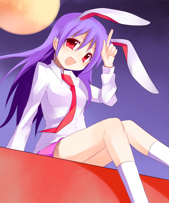 bunny_ears bunnygirl mei moon necktie reisen_udongein_inaba skirt touhou