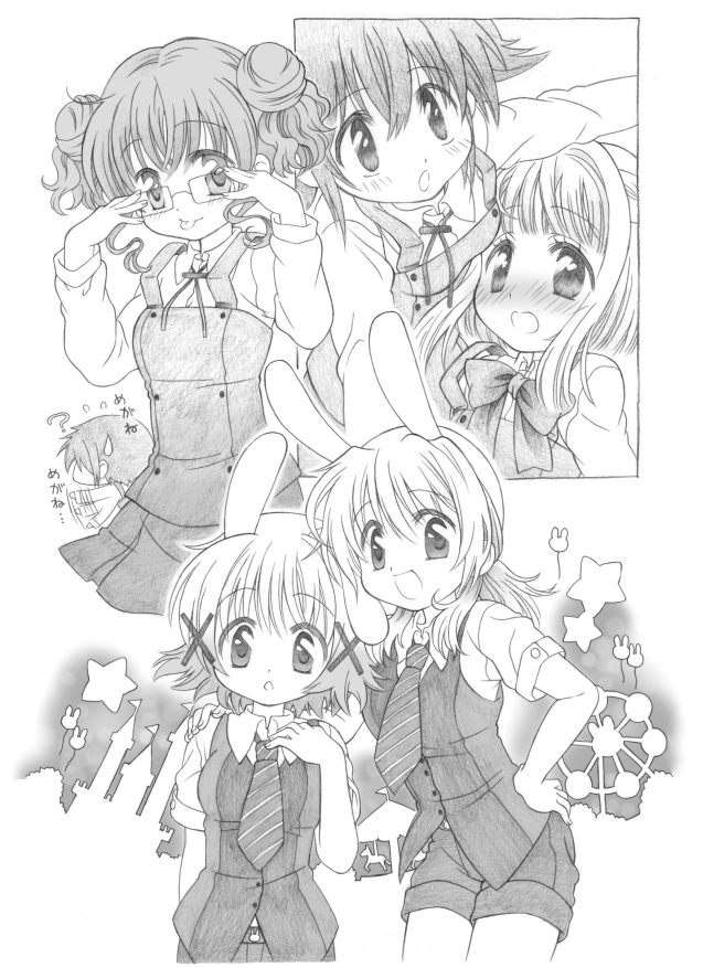 hidamari_sketch hiro kyapu-10 miyako multiple_girls nazuna sae school_uniform short_hair tagme yuno