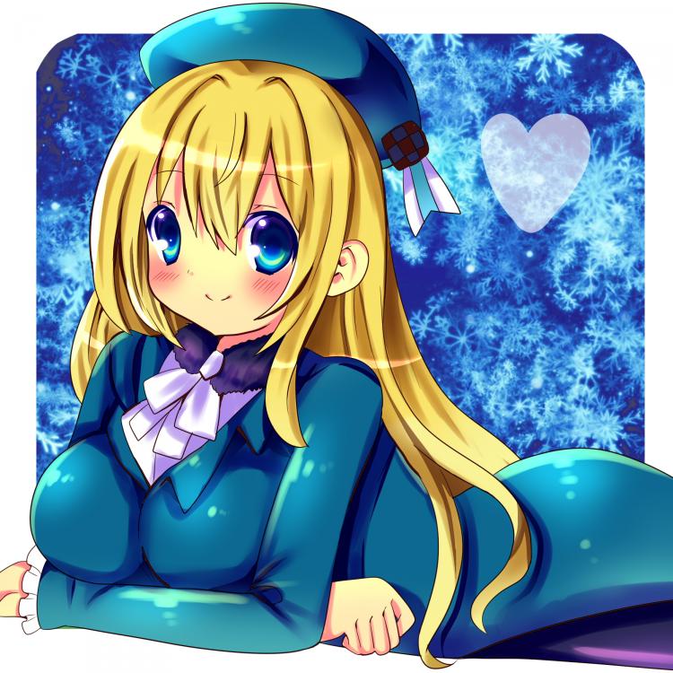 1girl atago_(kantai_collection) blonde_hair blue_eyes chocolat_(momoiro_piano) hat kantai_collection long_hair personification solo uniform