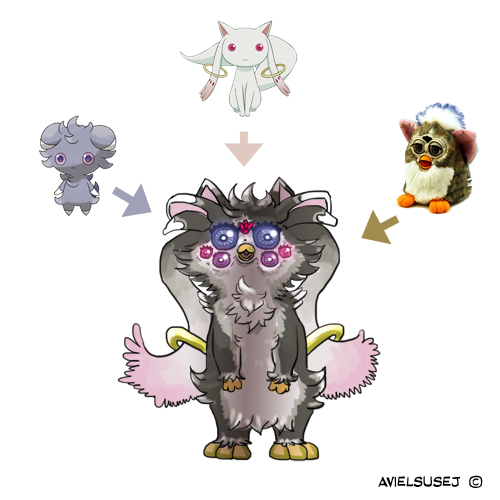 eldritch_abomination espurr furby fusion kyubey lowres mahou_shoujo_madoka_magica pokemon rogby solo