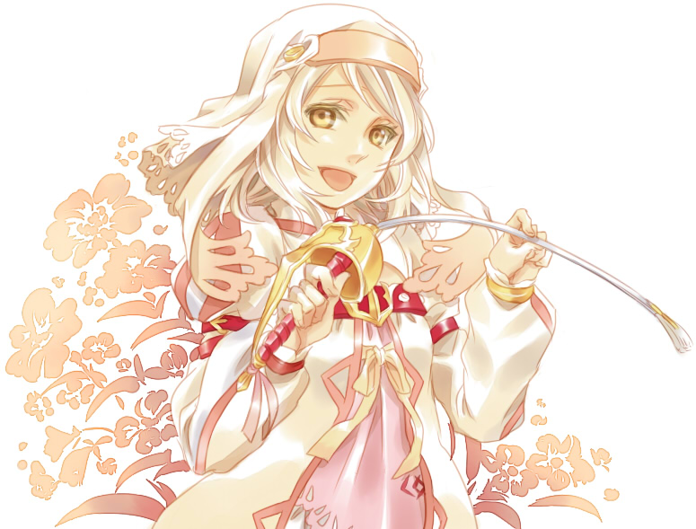 1girl alice_(tales) miho_(mi) rapier short_hair smile sword tales_of_(series) tales_of_symphonia tales_of_symphonia_knight_of_ratatosk weapon white_hair yellow_eyes