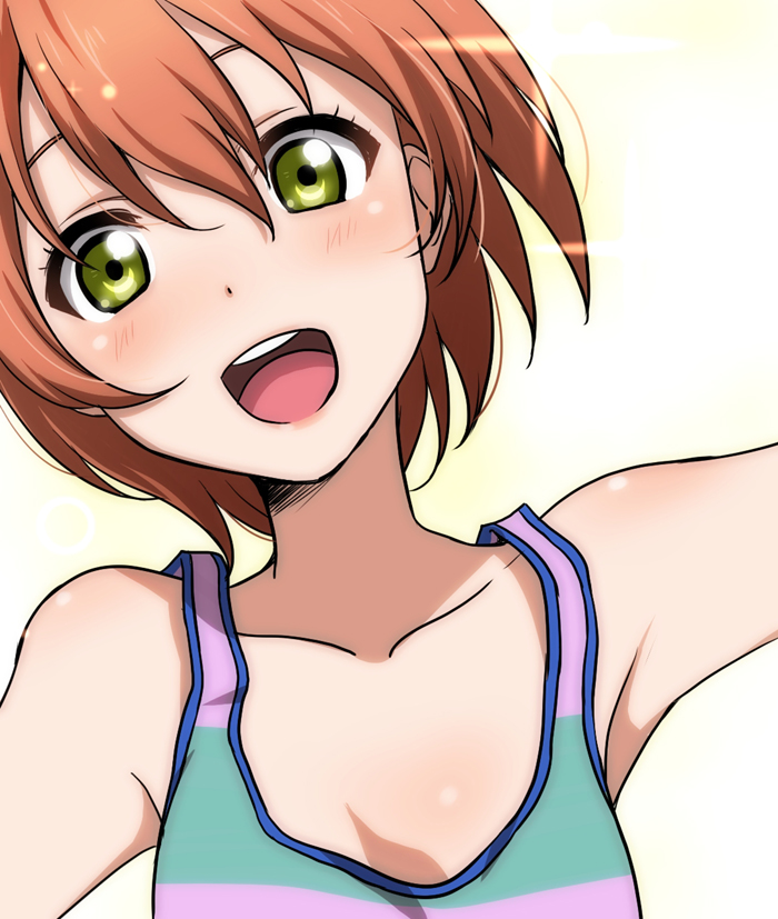 1girl blush hoshizora_rin ikari_manatsu looking_at_viewer love_live!_school_idol_project open_mouth short_hair smile solo