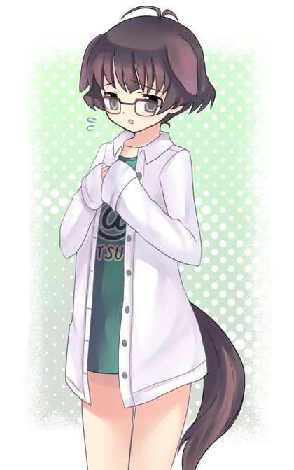 androgynous bad_id bottomless dog_tail glasses idolmaster idolmaster_dearly_stars tail tiurin trap