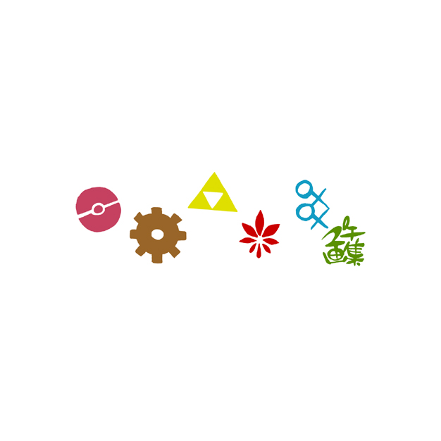 broccoli_(arupuru) commentary_request gears multiple_monochrome no_humans poke_ball_theme pokemon simple_background tagme the_legend_of_zelda translation_request triforce white_background