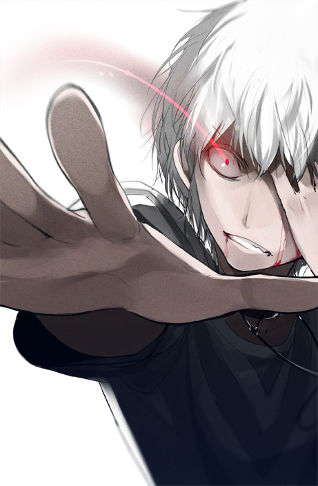 accelerator bad_id blood foreshortening hands male onomaru outstretched_arm outstretched_hand pov sasamori_tomoe solo to_aru_majutsu_no_index white_hair