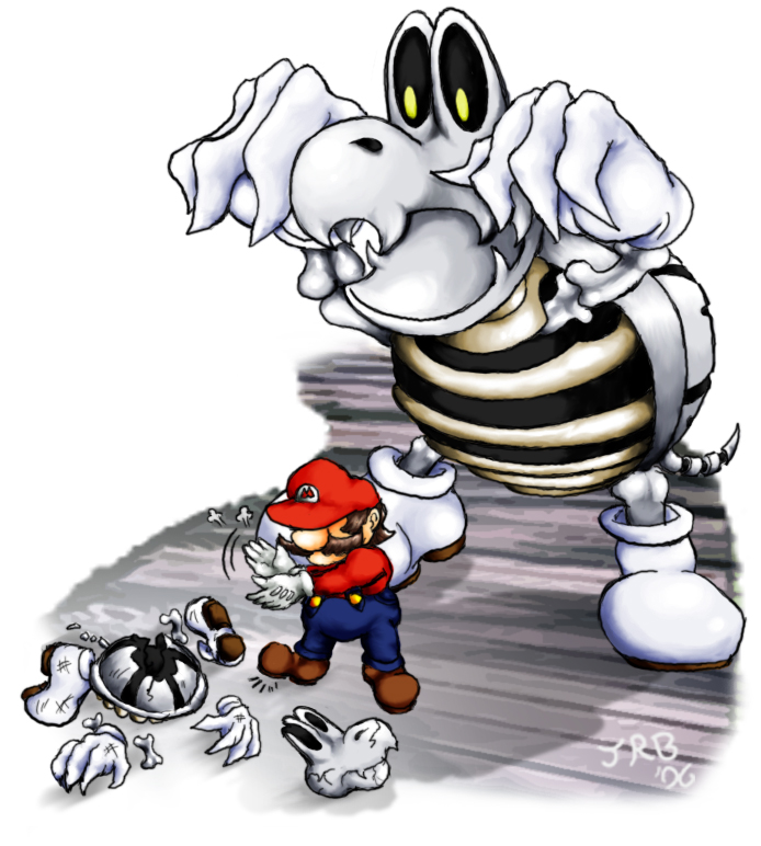 brown_hair dry_bones mario nintendo skeleton