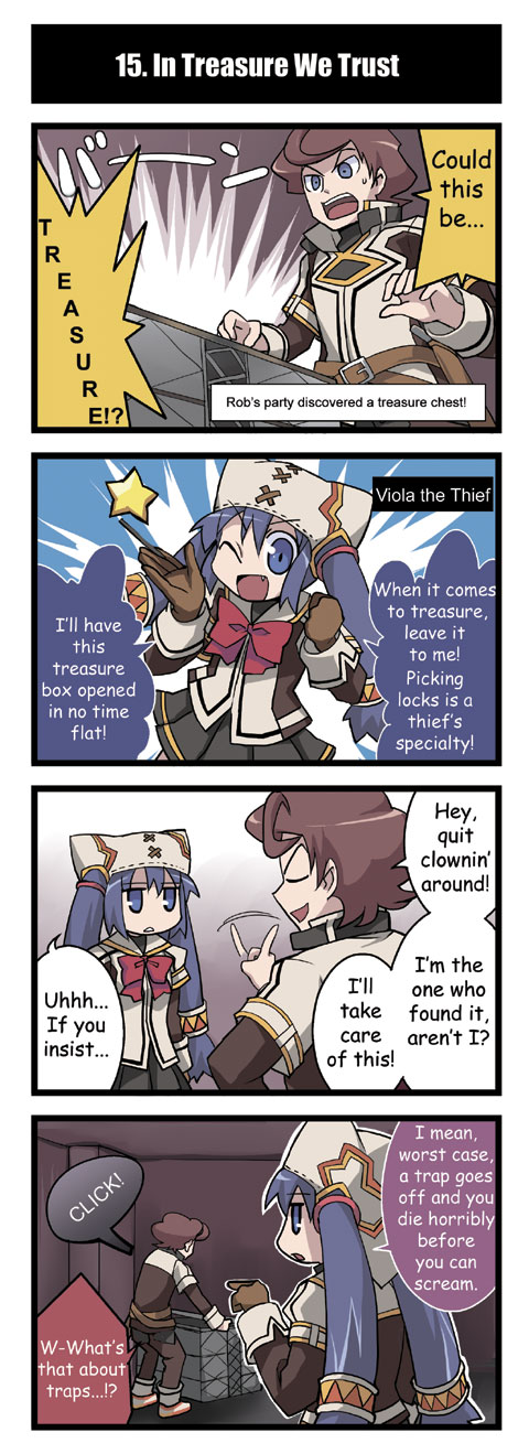 4koma artist_request class_of_heroes comic english hard_translated highres ken_to_mahou_to_gakuen_mono official_art tagme translated