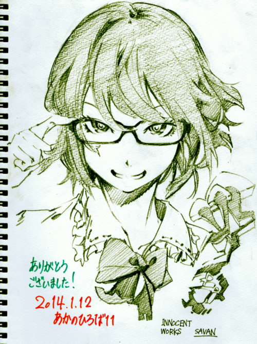 1girl adjusting_glasses artist_name bespectacled bow dated glasses grin monochrome no_hat remilia_scarlet savan short_hair sketch smile solo thank_you touhou