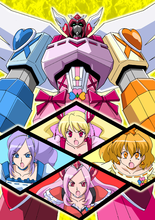 aono_miki cure_berry cure_passion cure_peach cure_pine fresh_precure! fresh_pretty_cure! futari_wa_pretty_cure gattai higashi_setsuna magical_girl mecha momozono_love precure sentai yamabuki_inori