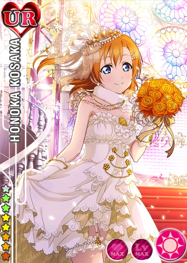 bouquet character_name gloves kousaka_honoka long_hair love_live!_school_idol_project orange_eyes orange_hair smile veil wedding