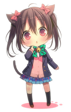 1girl :3 :o ahoge animal_ears animated animated_gif bell black_legwear blazer blush bow bowtie brown_hair cardigan cat_ears cat_girl cat_tail closed_eyes cursor extra_ears flower hair_bow hair_ornament hand_to_own_mouth happy jingle_bell long_sleeves looking_at_viewer love_live!_school_idol_project lowres march-bunny paw_print plaid plaid_skirt red_eyes school_uniform shoes short_hair short_twintails simple_background skirt smile socks solo sweater tail twintails white_background yazawa_nico