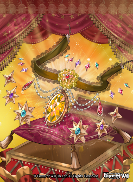 banamons company_name curtains force_of_will gem jewelry necklace no_humans official_art pillow sparkle star