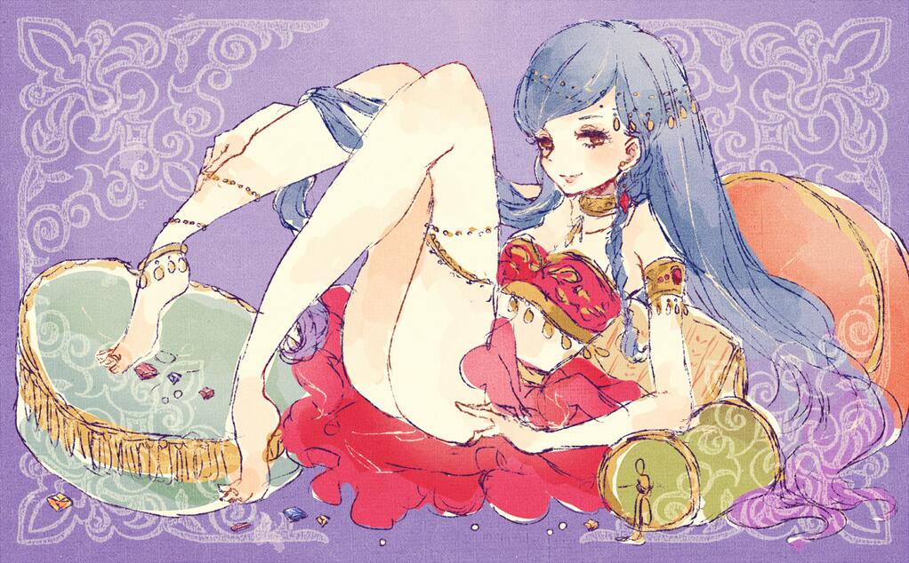 aikatsu! bare_shoulders blue_hair dress kazesawa_sora long_hair multi-colored_hair red_eyes violet_hair