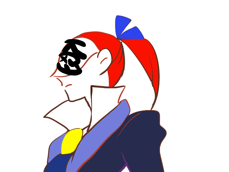 katanagatari mask ponytail redhead solo souda_emonzaemon white_background