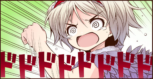 1girl @_@ alice_margatroid blonde_hair comic hairband motion_lines open_mouth running screaming short_hair solo touhou translation_request urara_(ckt)
