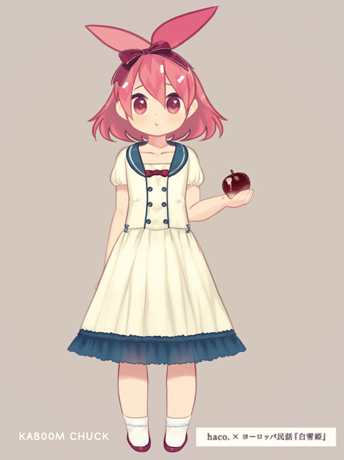 1girl apple artist_name flaky food fruit happy_tree_friends kaboom-chuck red_eyes redhead solo translation_request