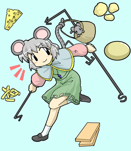 cheese horten lowres mouse mouse_ears mouse_tail nazrin silver_hair tail touhou
